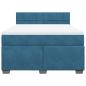 Preview: Boxspringbett mit Matratze Blau 160x200 cm Samt