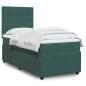 Preview: ARDEBO.de - Boxspringbett mit Matratze Dunkelgrün 90x200 cm Samt