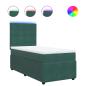 Preview: Boxspringbett mit Matratze Dunkelgrün 90x200 cm Samt