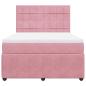 Preview: Boxspringbett mit Matratze Rosa 160x200 cm Samt