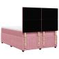 Preview: Boxspringbett mit Matratze Rosa 160x200 cm Samt