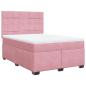 Preview: Boxspringbett mit Matratze Rosa 160x200 cm Samt