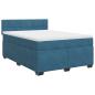Preview: Boxspringbett mit Matratze Blau 160x200 cm Samt