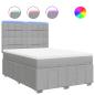 Preview: Boxspringbett mit Matratze Hellgrau 160x200 cm Stoff