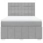 Preview: Boxspringbett mit Matratze Hellgrau 160x200 cm Stoff