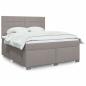 Preview: ARDEBO.de - Boxspringbett mit Matratze Taupe 180x200 cm Stoff
