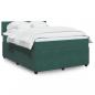 Preview: ARDEBO.de - Boxspringbett mit Matratze Dunkelgrün 160x200 cm Samt