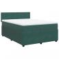 Preview: Boxspringbett mit Matratze Dunkelgrün 160x200 cm Samt
