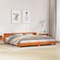 Preview: Massivholzbett ohne Matratze Wachsbraun 200x200 Kiefernholz