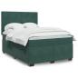 Preview: ARDEBO.de - Boxspringbett mit Matratze Dunkelgrün 160x200 cm Samt