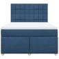 Preview: Boxspringbett mit Matratze Blau 160x200 cm Stoff