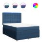 Preview: Boxspringbett mit Matratze Blau 160x200 cm Stoff