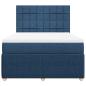 Preview: Boxspringbett mit Matratze Blau 160x200 cm Stoff