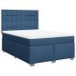 Preview: Boxspringbett mit Matratze Blau 160x200 cm Stoff