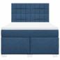 Preview: Boxspringbett mit Matratze Blau 160x200 cm Stoff