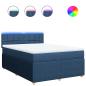 Preview: Boxspringbett mit Matratze Blau 160x200 cm Stoff
