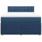 Preview: Boxspringbett mit Matratze Blau 160x200 cm Stoff