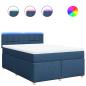 Preview: Boxspringbett mit Matratze Blau 160x200 cm Stoff