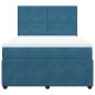 Preview: Boxspringbett mit Matratze Blau 160x200 cm Samt