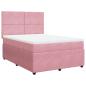 Preview: Boxspringbett mit Matratze Rosa 160x200 cm Samt