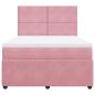 Preview: Boxspringbett mit Matratze Rosa 160x200 cm Samt