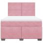 Preview: Boxspringbett mit Matratze Rosa 160x200 cm Samt