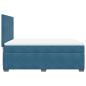 Preview: Boxspringbett mit Matratze Blau 160x200 cm Samt