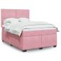 Preview: ARDEBO.de - Boxspringbett mit Matratze Rosa 160x200 cm Samt
