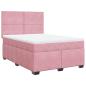 Preview: Boxspringbett mit Matratze Rosa 160x200 cm Samt