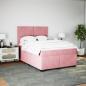 Preview: Boxspringbett mit Matratze Rosa 160x200 cm Samt