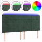 Preview: LED Kopfteil Dunkelgrün 160x5x118/128 cm Samt