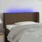 Preview: ARDEBO.de - LED Kopfteil Dunkelbraun 83x16x78/88 cm Stoff