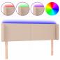 Preview: LED Kopfteil Cappuccino-Braun 147x16x78/88 cm Kunstleder