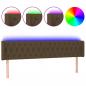 Preview: LED Kopfteil Dunkelbraun 183x16x78/88 cm Stoff