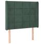 Preview: LED Kopfteil Dunkelgrün 83x16x118/128 cm Samt