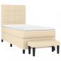 Preview: Boxspringbett mit Matratze Creme 90x190 cm Stoff
