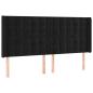 Preview: Boxspringbett mit Matratze & LED Schwarz 160x200 cm Samt