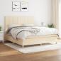 Preview: ARDEBO.de - Boxspringbett mit Matratze Creme 180x200 cm Stoff