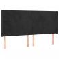 Preview: LED Kopfteil Schwarz 163x16x118/128 cm Samt