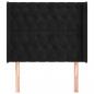 Preview: Kopfteil mit Ohren Schwarz 93x16x118/128 cm Samt