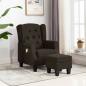 Preview: ARDEBO.de - Massagesessel mit Hocker Dunkelbraun Stoff