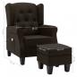 Preview: Massagesessel mit Hocker Dunkelbraun Stoff