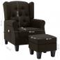 Preview: Massagesessel mit Hocker Dunkelbraun Stoff