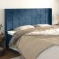 Preview: ARDEBO.de - Kopfteil mit Ohren Dunkelblau 183x16x118/128 cm Samt
