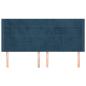 Preview: Kopfteil mit Ohren Dunkelblau 183x16x118/128 cm Samt