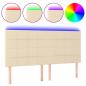 Preview: LED Kopfteil Creme 180x5x118/128 cm Stoff