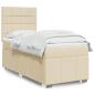 Preview: ARDEBO.de - Boxspringbett mit Matratze Creme 90x200 cm Stoff