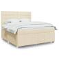 Preview: ARDEBO.de - Boxspringbett mit Matratze Creme 180x200 cm Stoff