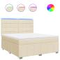 Preview: Boxspringbett mit Matratze Creme 180x200 cm Stoff