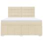 Preview: Boxspringbett mit Matratze Creme 180x200 cm Stoff